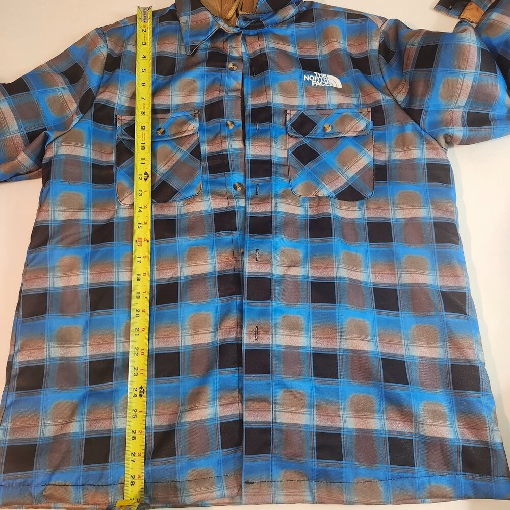 The North Face Men’s M Hoodie Jacket — Blue & Tan Plaid Lined - Picture 5 of 6